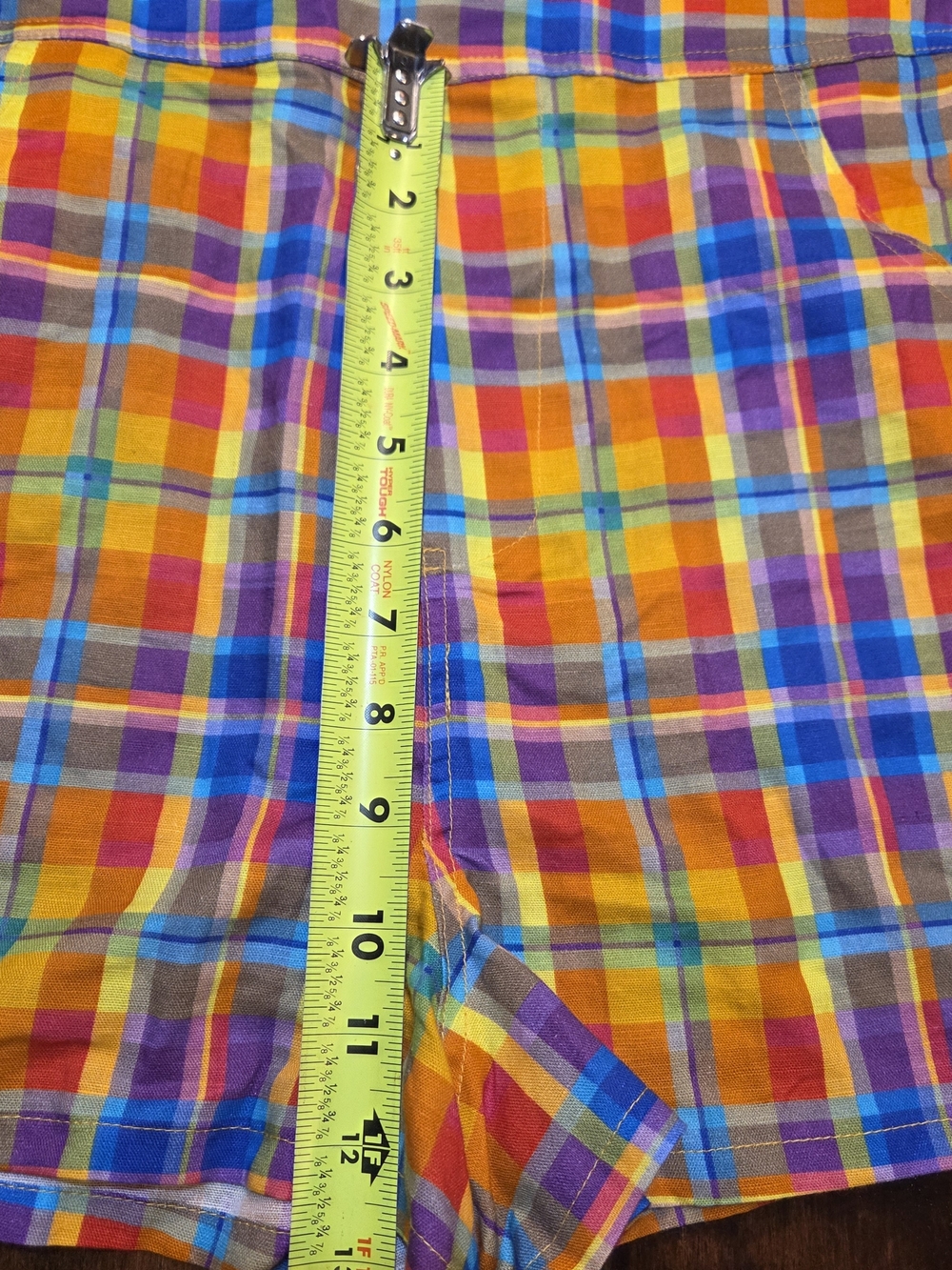 We Wore What Women's M Rainbow Overalls Short Romper Colorful Plaid Bold New - Picture 3 of 7